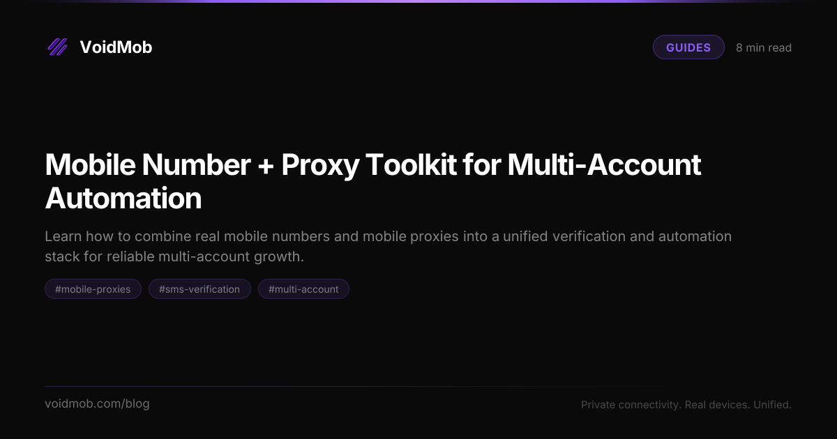 Mobile Number + Proxy Toolkit for Multi-Account Automation | VoidMob Blog